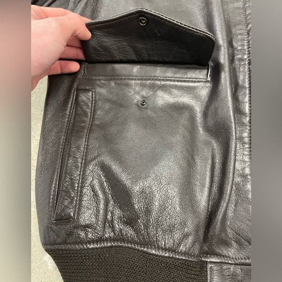 Vintage Official US Border Patrol Uniform Leather Jacket Goatskin Men’s 44 L/XL - Picture 9 of 16